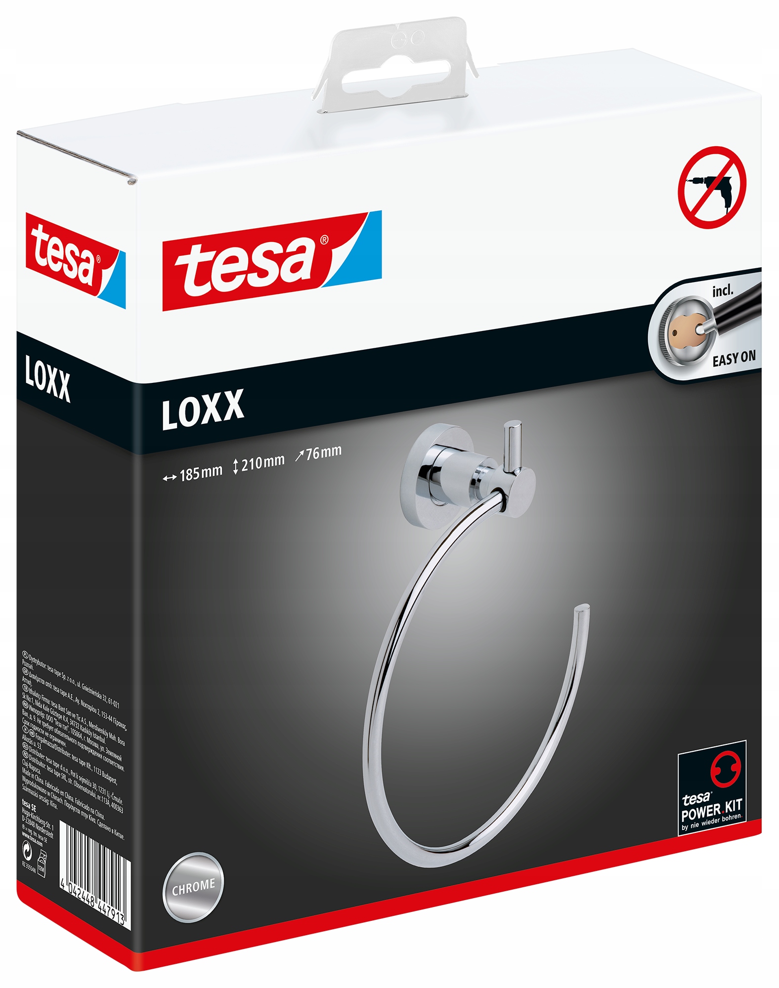 tesa 40280-00000-00 LOXX towel ring Adhesive metal damage-free install