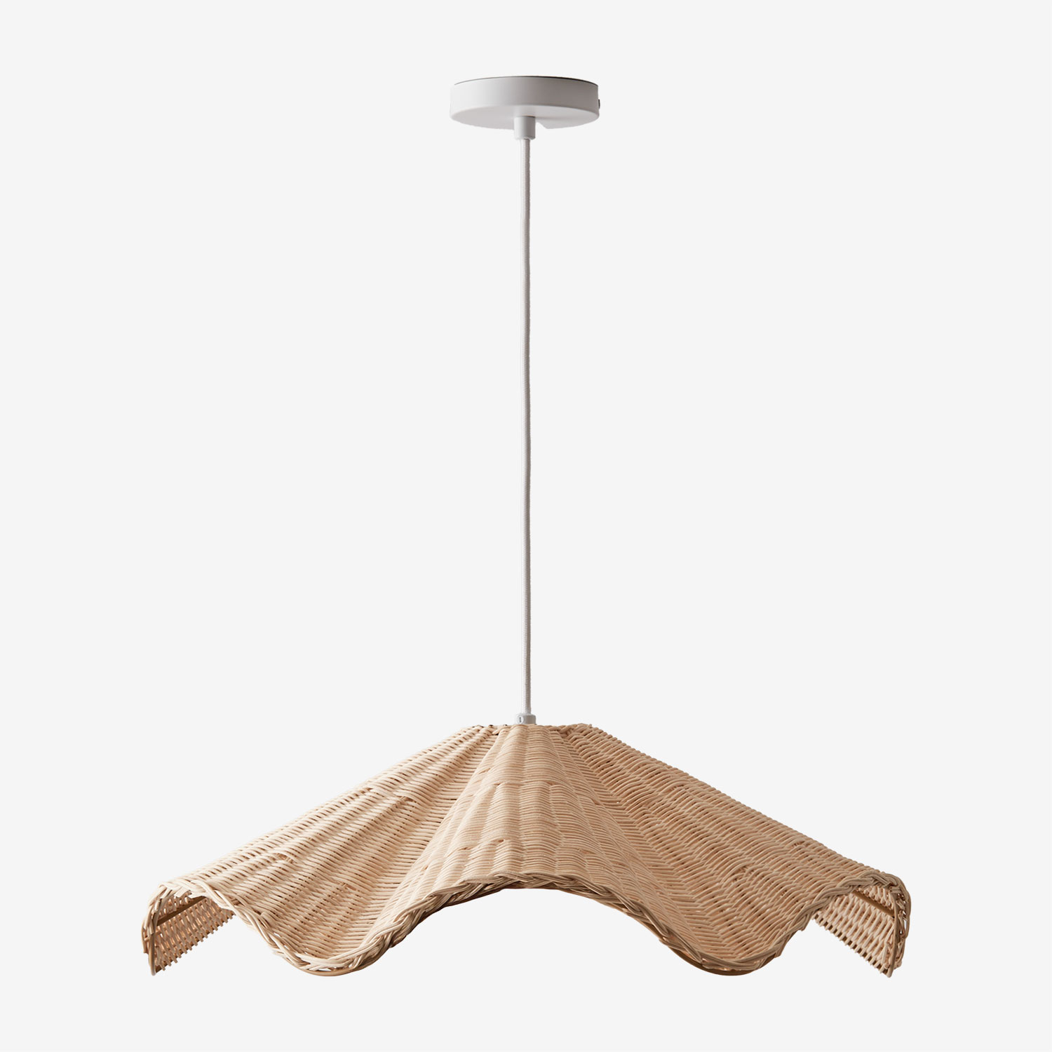 Sklum – Suspension En Rotin Heulyn Ø50 Cm – Câble Textile – Compatible