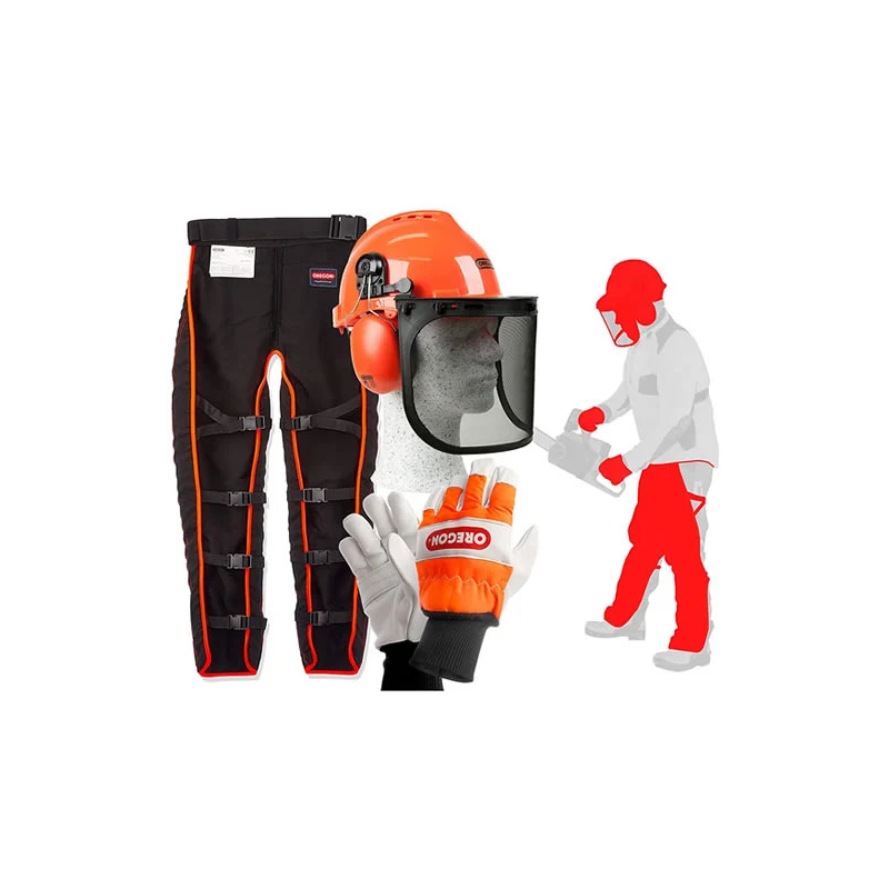 Oregon Typ A Schutzbekleidung Set - Yukon Helm , Arbeishandschuhe Beinlinge - Image 4