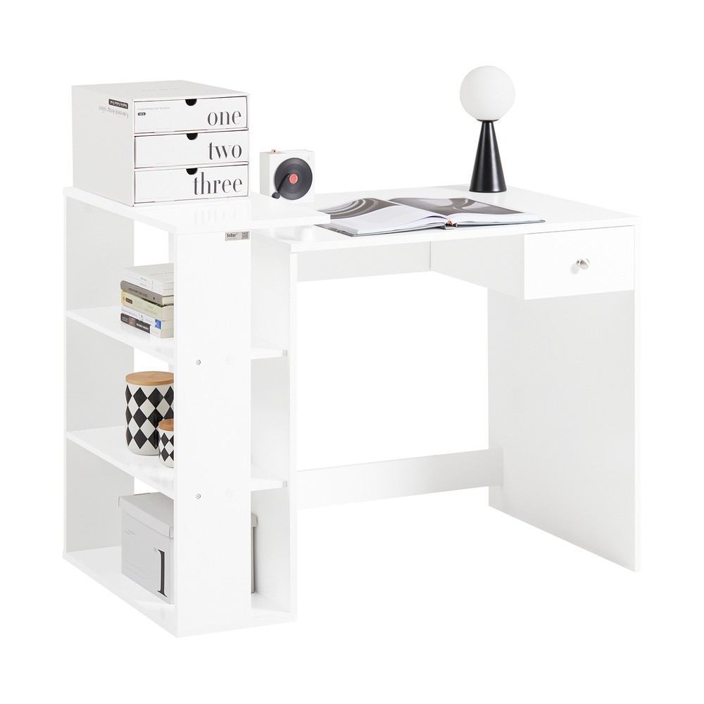 Sobuy - Fwt35-w Table Bureau Informatique Plan De Travail Avec 3