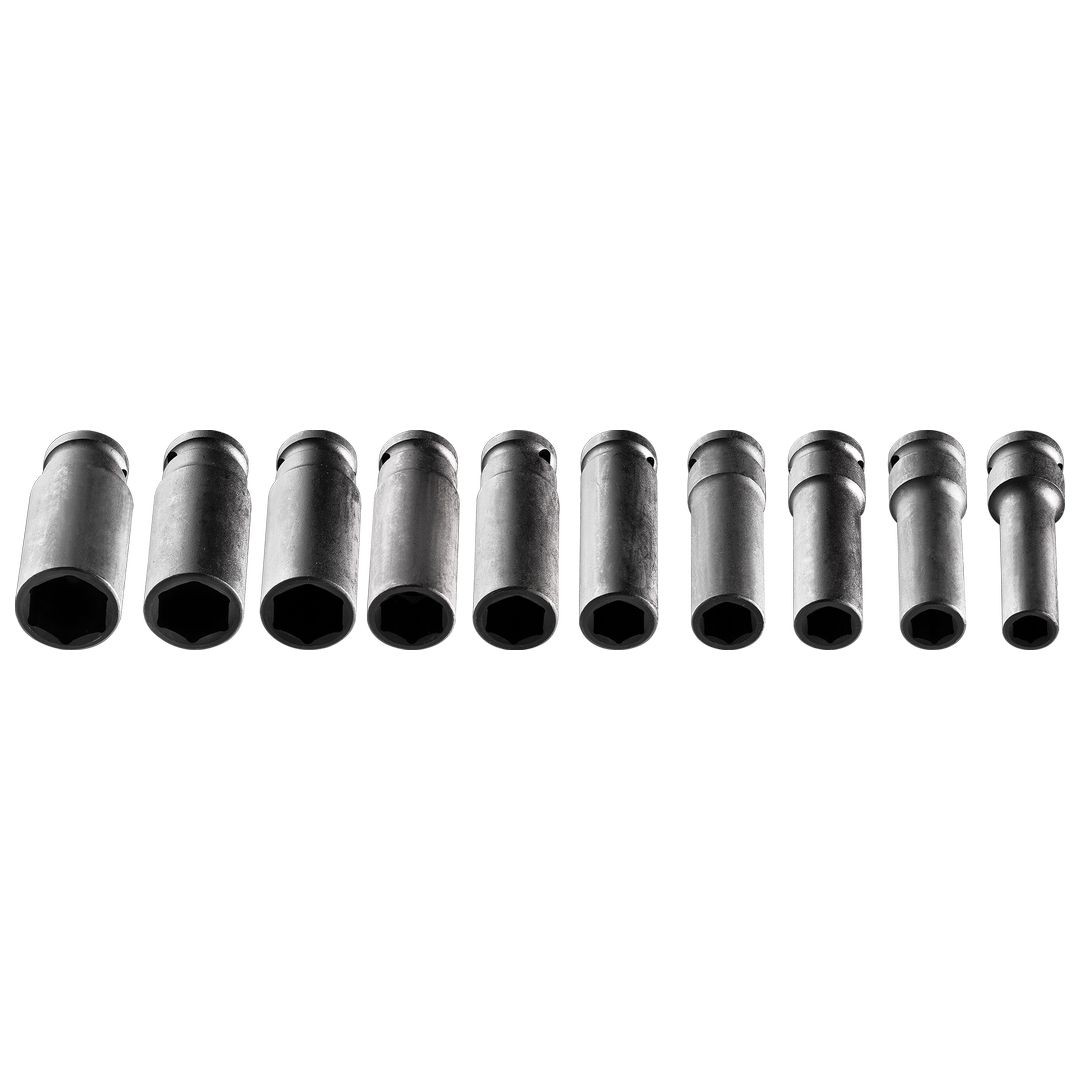 Neo Tools Schwarz 10 Tlg. Stecknuss Set, 1/2", 10-24 Mm Crmo
