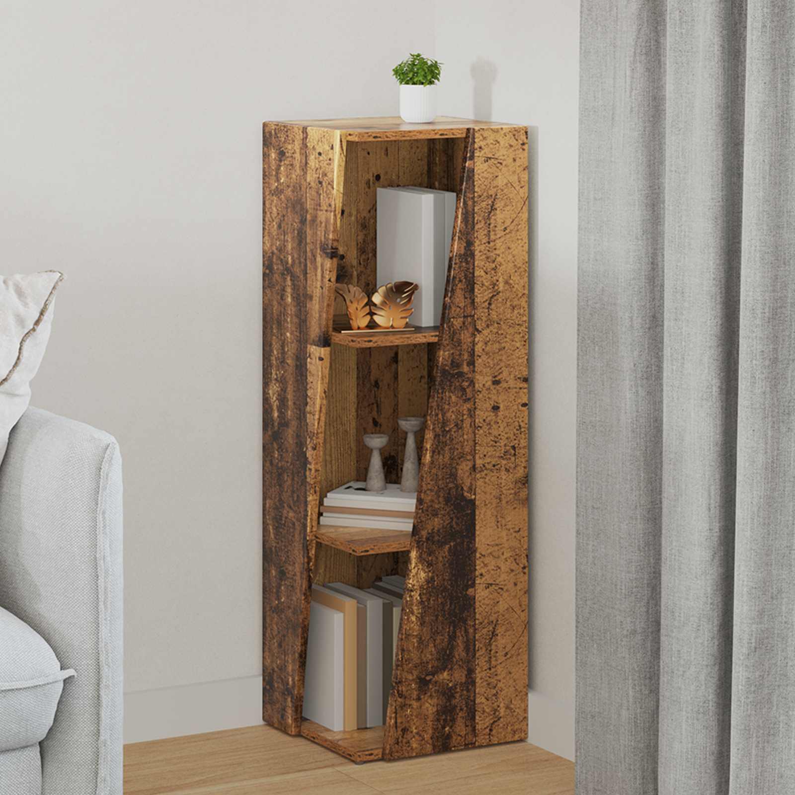 Vidaxl Étagère Latérale Bois Ancien 33 X 32 X 100,5 Cm
