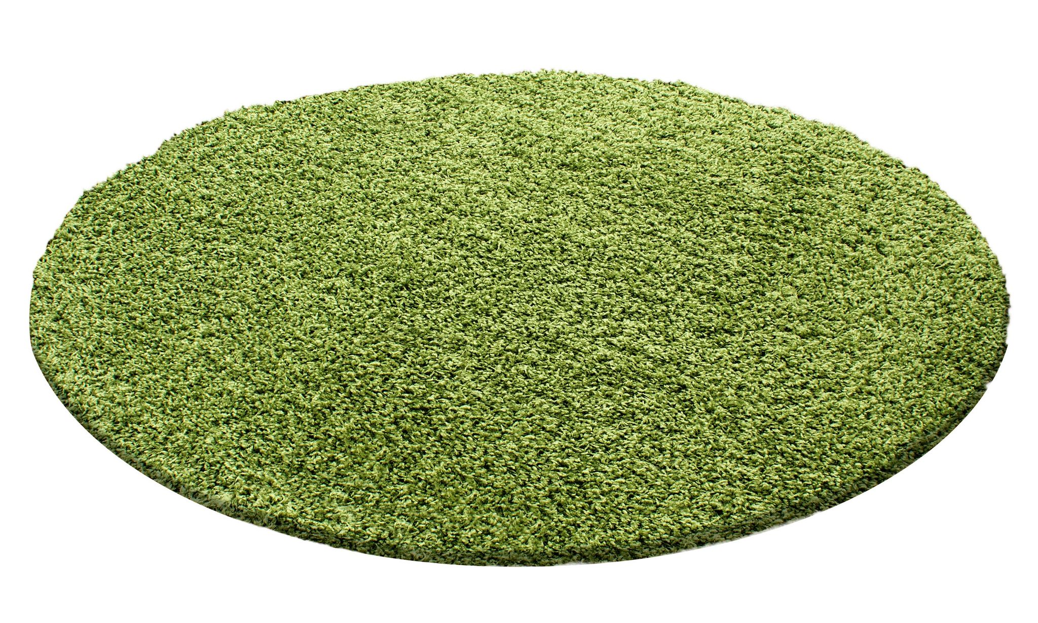 Life - Tapis Rond Shaggy Uni Poils Longs Tapis Salon Chambre (vert
