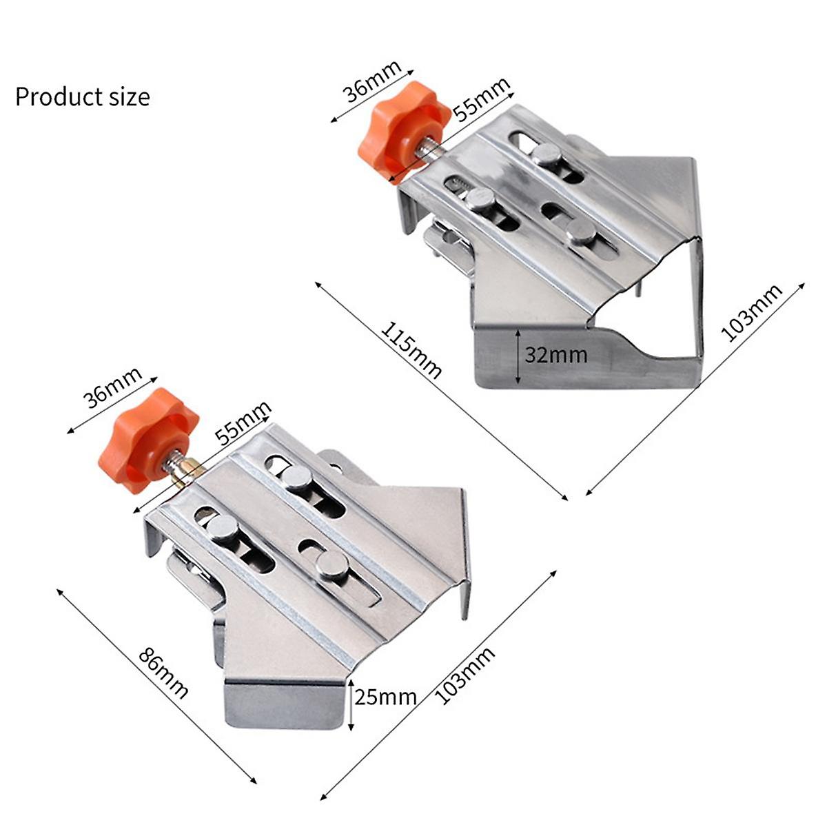 Serre-joint à angle droit ouvert en acier inoxydable, pour travail du bois et soudure