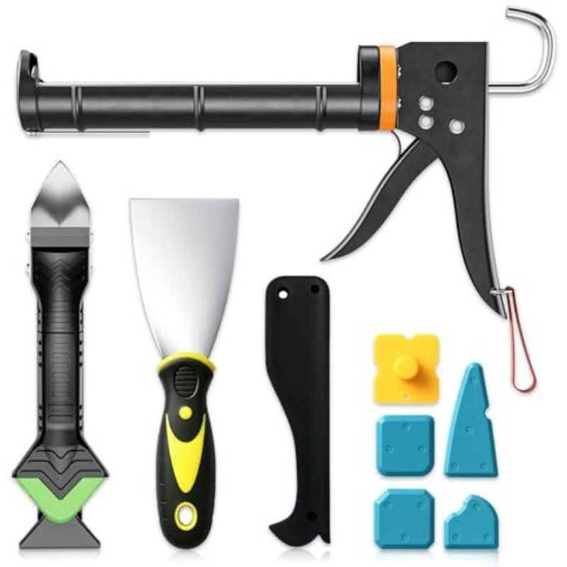 Set Di Pressa Per Cartucce, Pistola Per Cartucce Di Silicone E Strumento Per La Rimozione Del Sigillante, Raschietto Per Giunti Per Bagno, Cucina, Pavimento, Finestra, Lavello, Telai