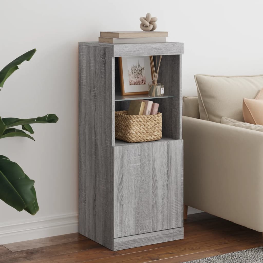 Buffet Avec Lumières Led Sonoma Gris 41x37x100 Cm