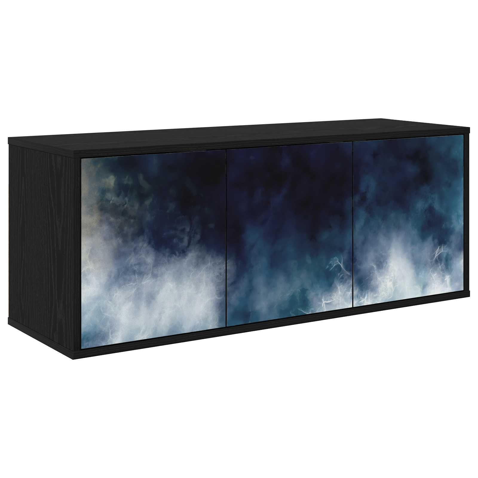 Vidaxl Schwarz Tv Möbel, Ramonita (Blaue Marmorierung) (33 X 102 X 40 Cm) - Image 2