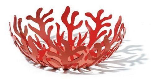 Alessi ESI01/29 R Mediterraneo Obsthalter aus Edelstahl, epoxidharzlackiert, rot, Ø 29 cm - Bild 3