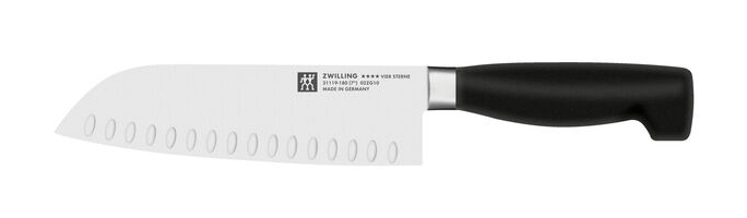 Zwilling J A Henckels Four Star 18cm Hollow Ground Santoku Knife