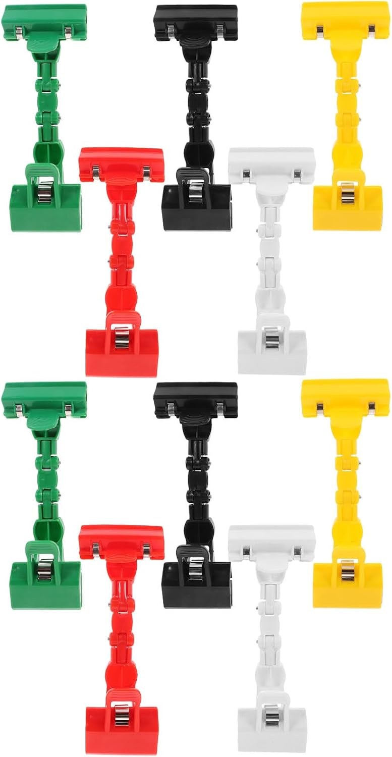 Pinces à panneaux double face en fer et plastique, pour étiquettes et affiches, lot de 10