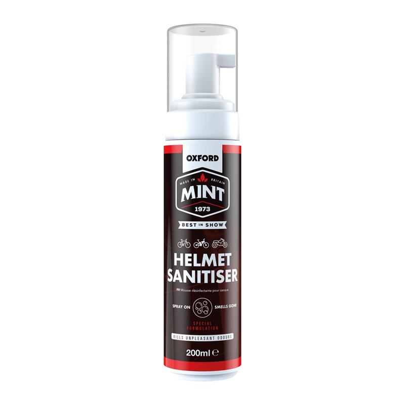 Mousse Désinfectante Oxford Mint Pour Casque, Pour La Désinfection Et Le Nettoyage De L'Intérieur Des Casques, Bottes Et Gants (200 Ml).