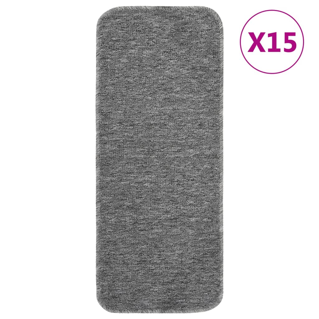 Vidaxl Grau Antirutsch Stufenmatten 15 Stk. 60X25 Cm Rechteckig