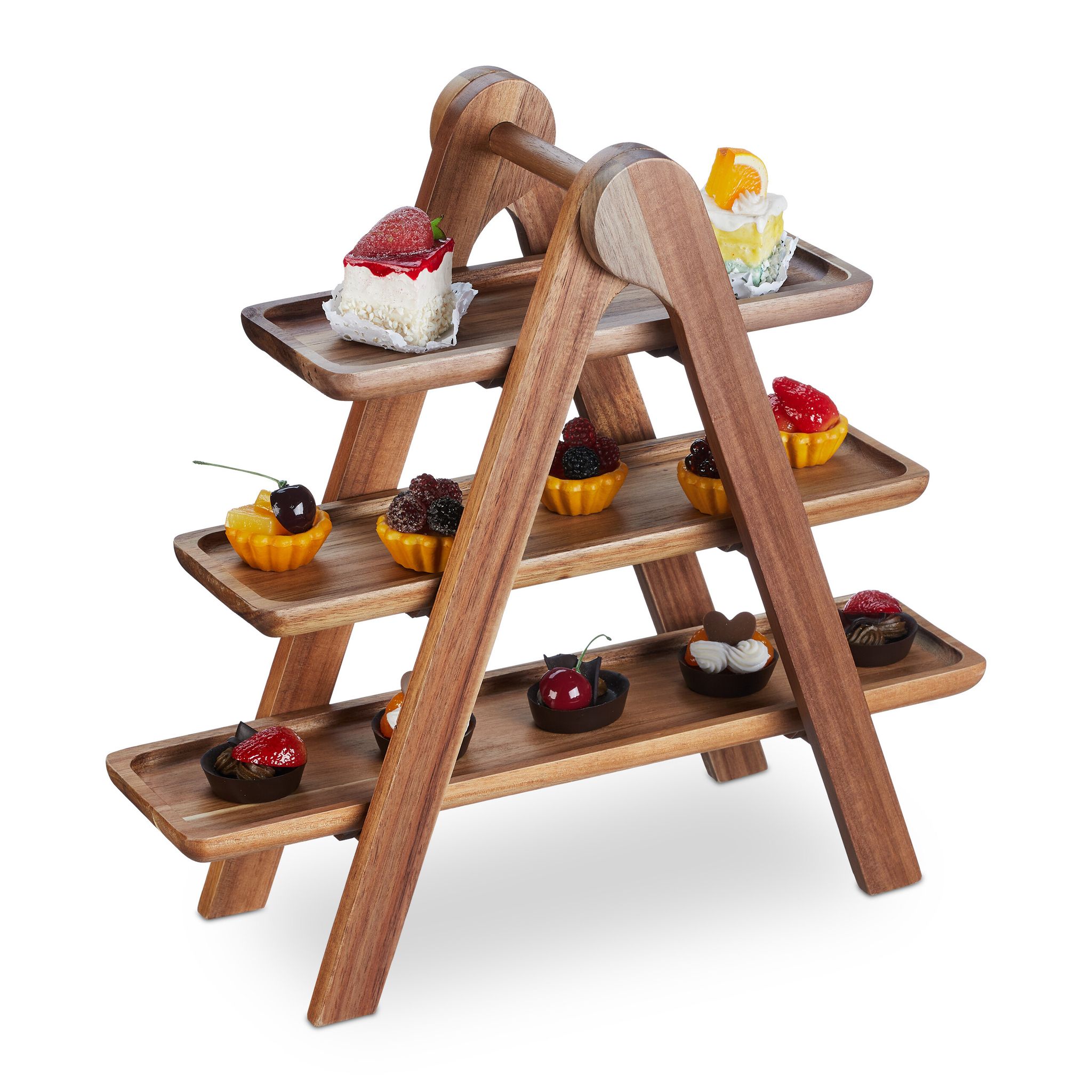 relaxdays Etagere "3-stufig" Holzart: Akazie (China)