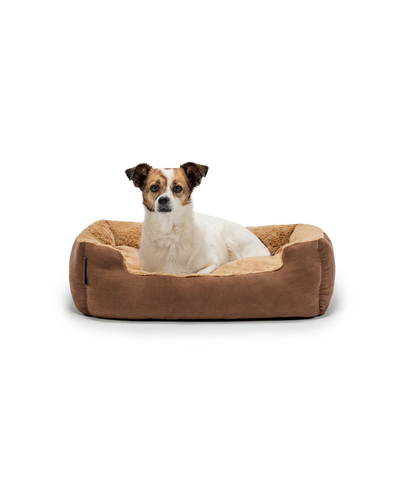 Zanvic Braun Lionto Hundebett, Weiches Kuschelbett Mit Herausnehmbarem Wendekissen & Anti-Rutsch-Boden, 60X48 Cm, /Beige