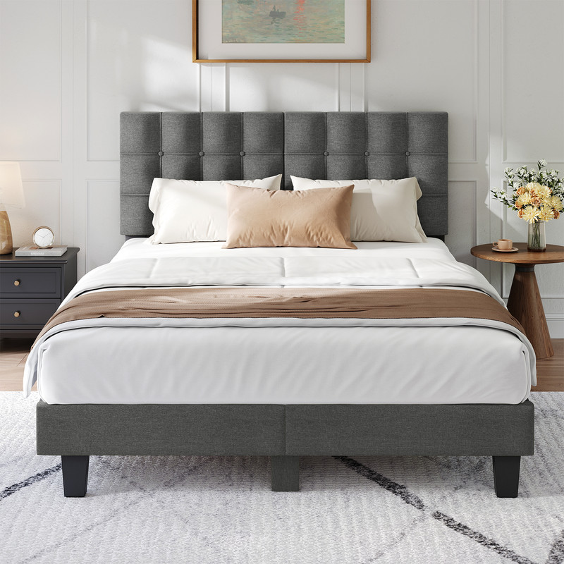 Lit 60x150 Cm Havenlyhome, Lit En Lin Avec Tête De Lit Et Led