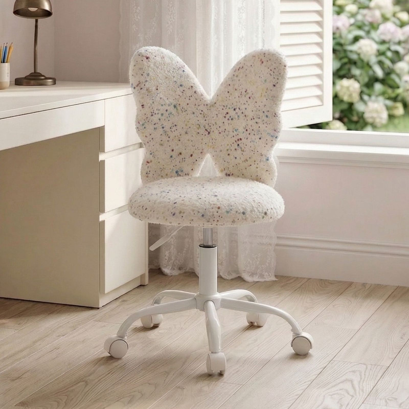 Wahson Chaise De Bureau Enfant Pivotante 360° – Fausse Fourrure Douce