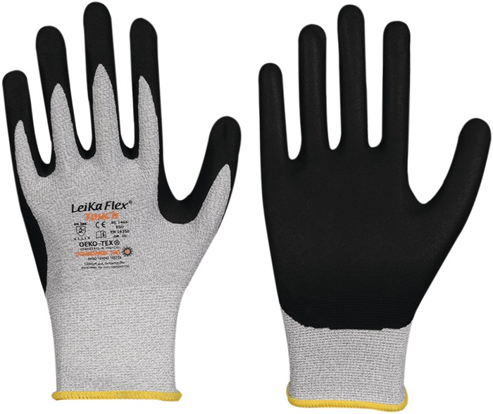 Fp - Leipold 1464 Handschuhe Leikaflex® Touch 1464 Gr.8 Grau/schwarz En 388 Nylon/