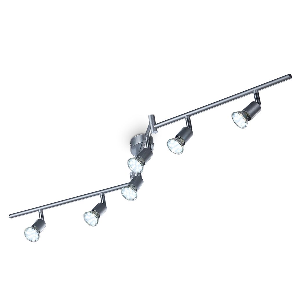 B.k.licht - Plafonnier 6 Spots Orientables