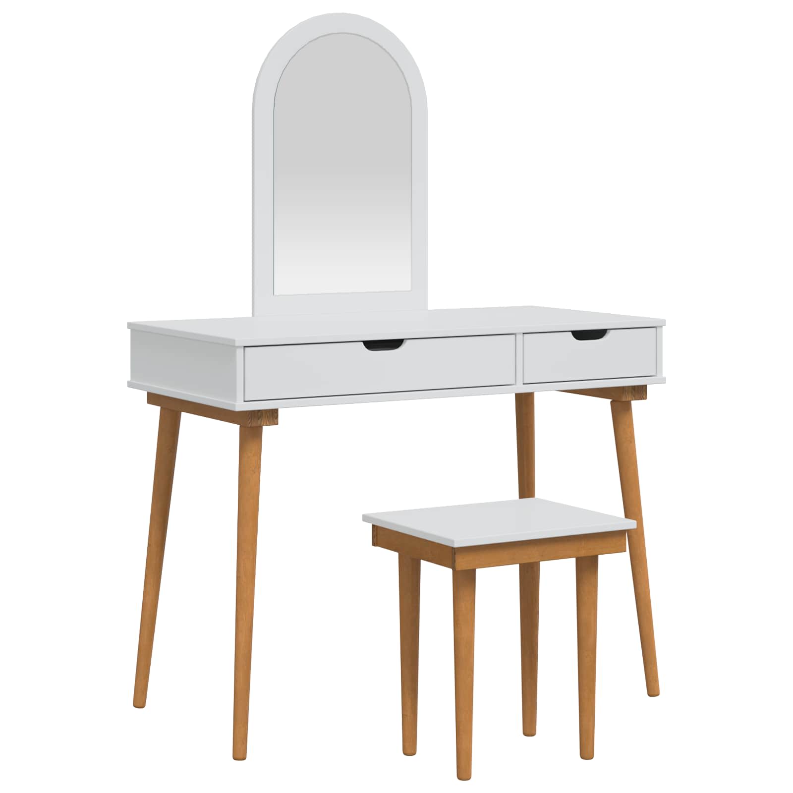 Vidaxl Weiß Dressing Table Set Fauske 3 Pcs White 100 X 50 X 143 Cm