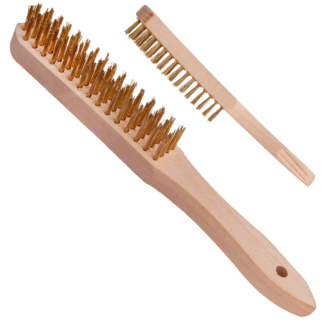 Import Gelbe Draht-rostbürste, 4 Reihen Holz (12/120)