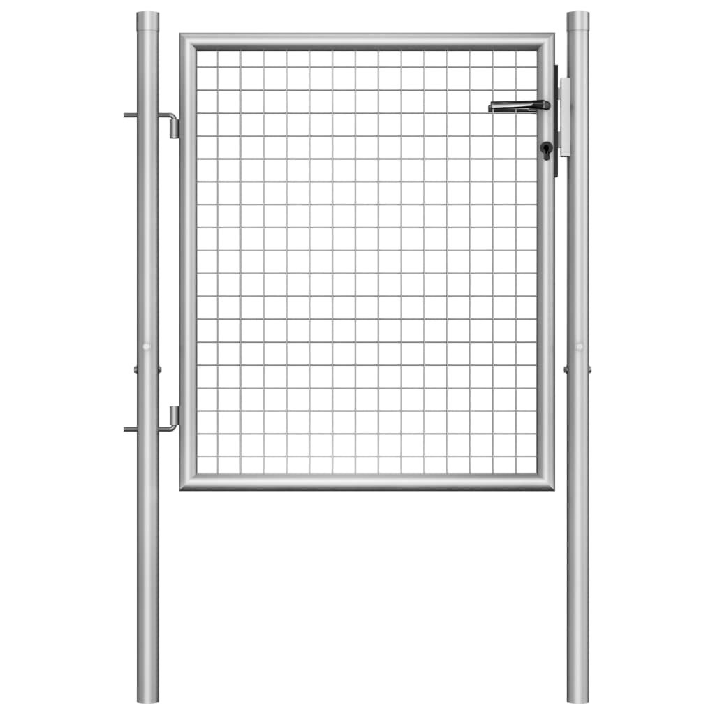 Vidaxl Versilbert Gartentor Verzinkter Stahl 105X125 Cm Silbern