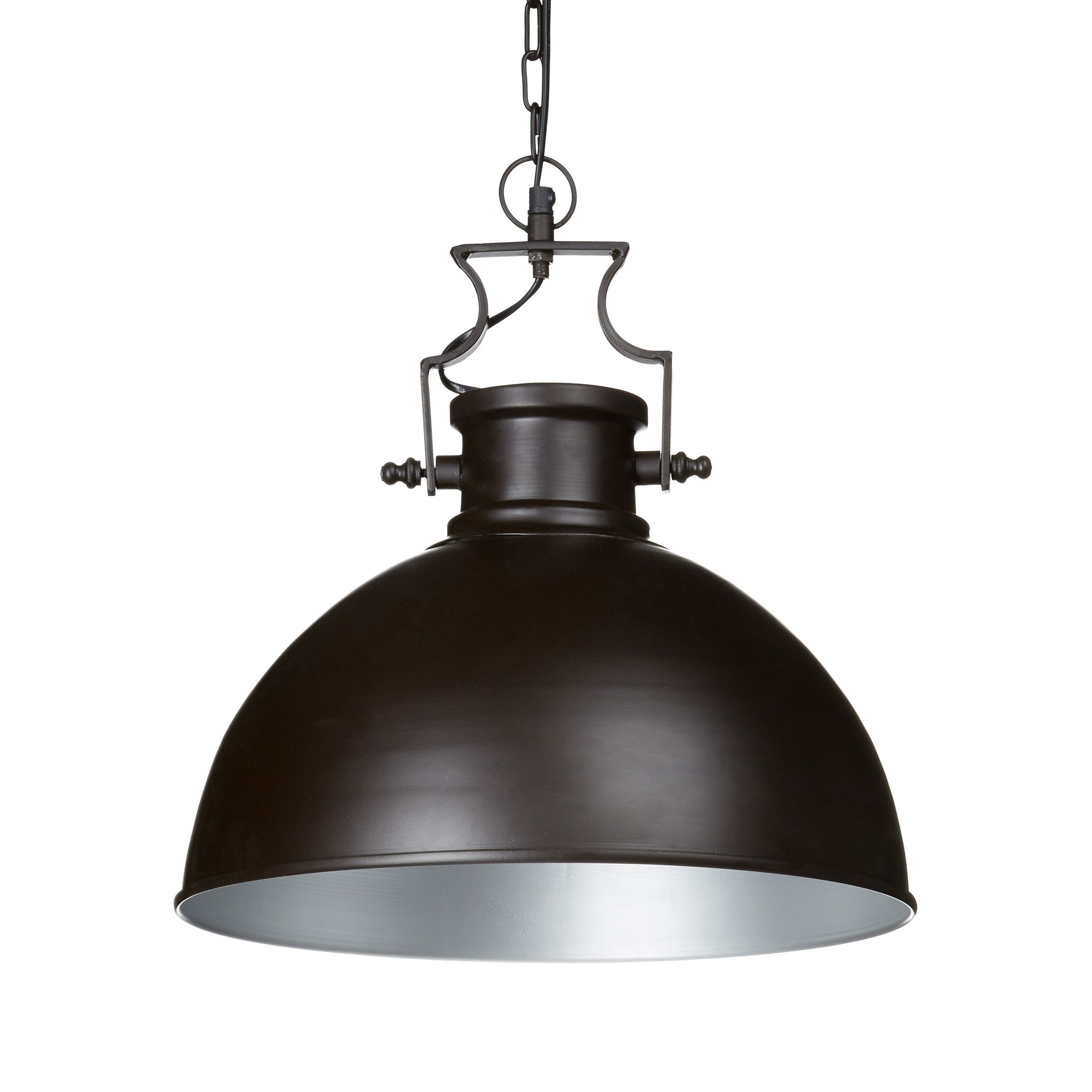 Lampadario A Sospensione Industrial, Lampada Sospesa, Paralume A Campana, 146 X 40,5 X 40,5 Cm, Marrone Scuro - Relaxdays