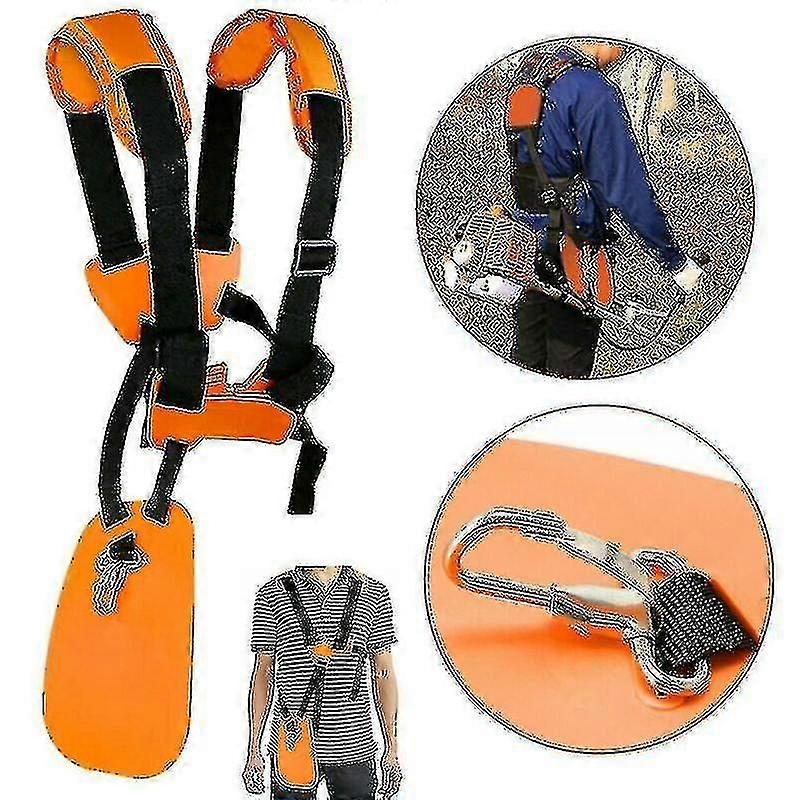 Bretelles rembourrées pour tondeuse à gazon, sangle réglable à boucle ergonomique, attache rapide, orange