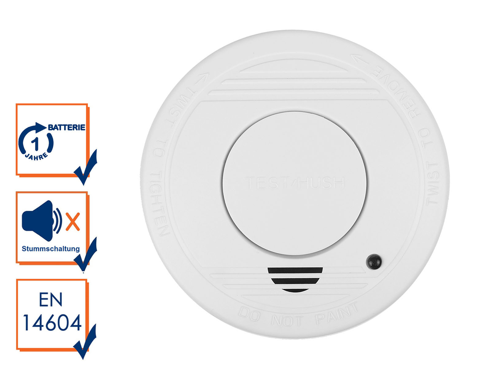 Smartwares Weiß Rauchmelder Mit 1 Jahres Batterie - Stummschaltfunktion En14604