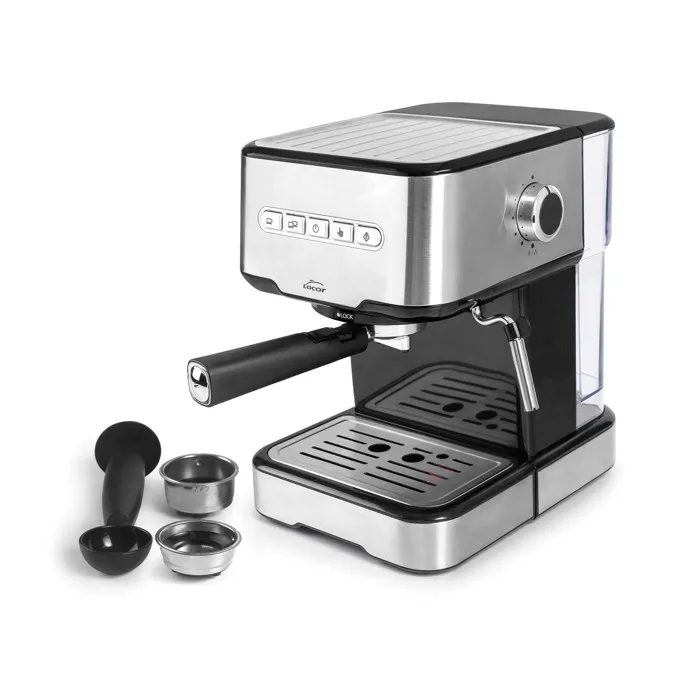 Lacor Metallisch Grau - 69428 - Espressomaschine Pro, Für Die Zubereitung Aller Arten Von Kaffee, Manuelle Und Automatische Funktion, Mit Vaporizer Und Mühle, Zubehör Enthalten, 20 Bar, Edelstahl, 1550 W, 2.8 L - Bild 6
