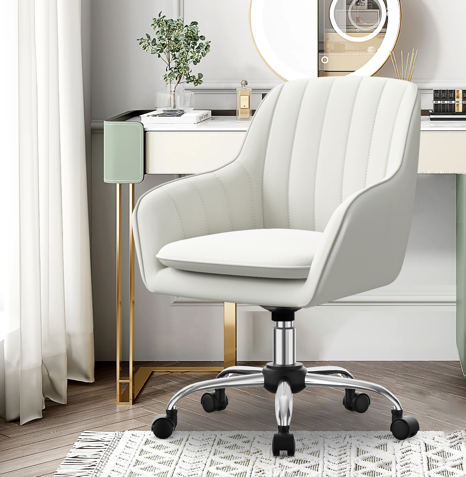 Authmic - Chaise De Bureau Fauteuil De Bureau À Roulettes Réglable En