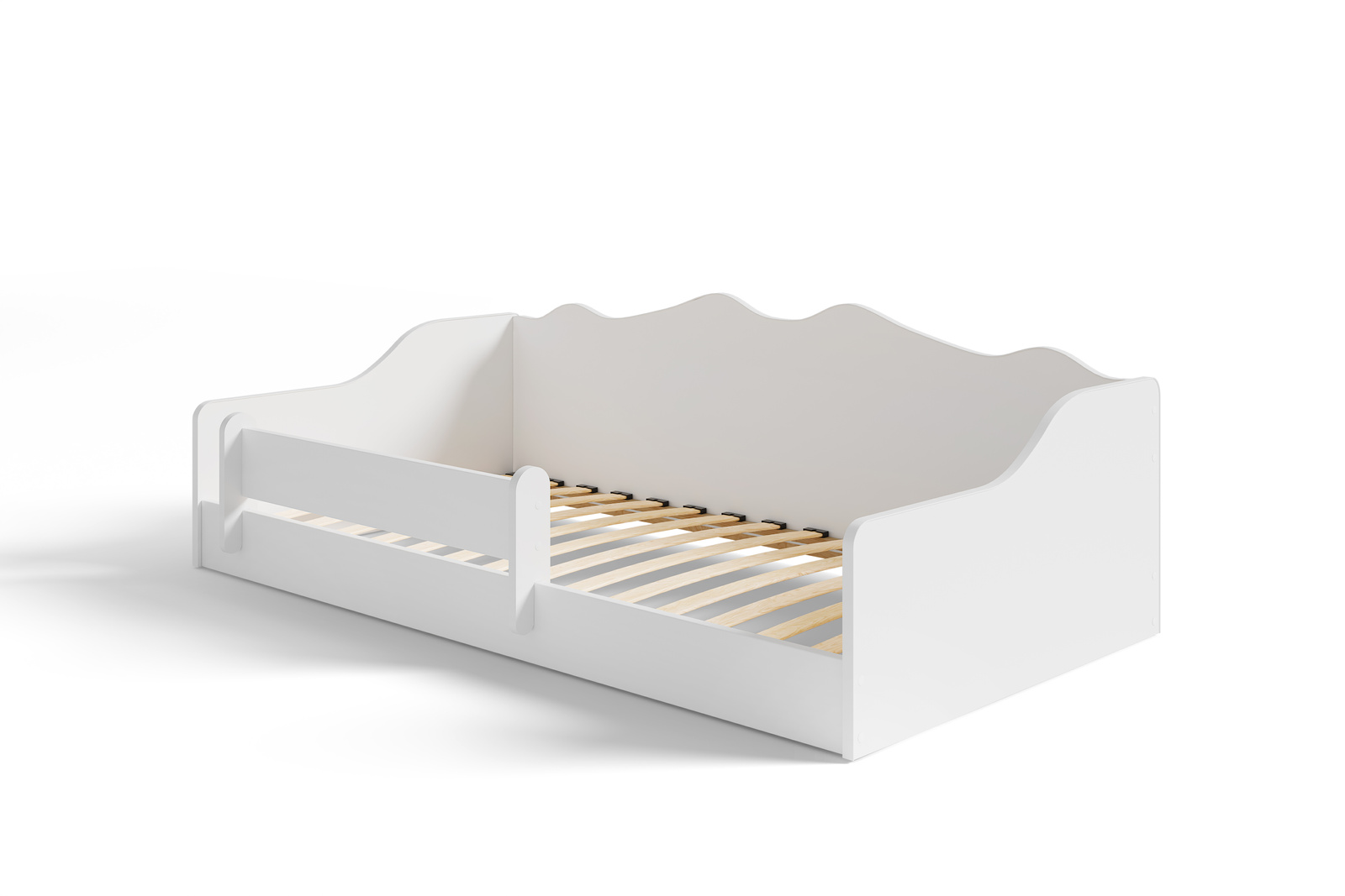 Lit Montessori Au Sol 140 X 70 Sans Matelas, Blanc, Emma