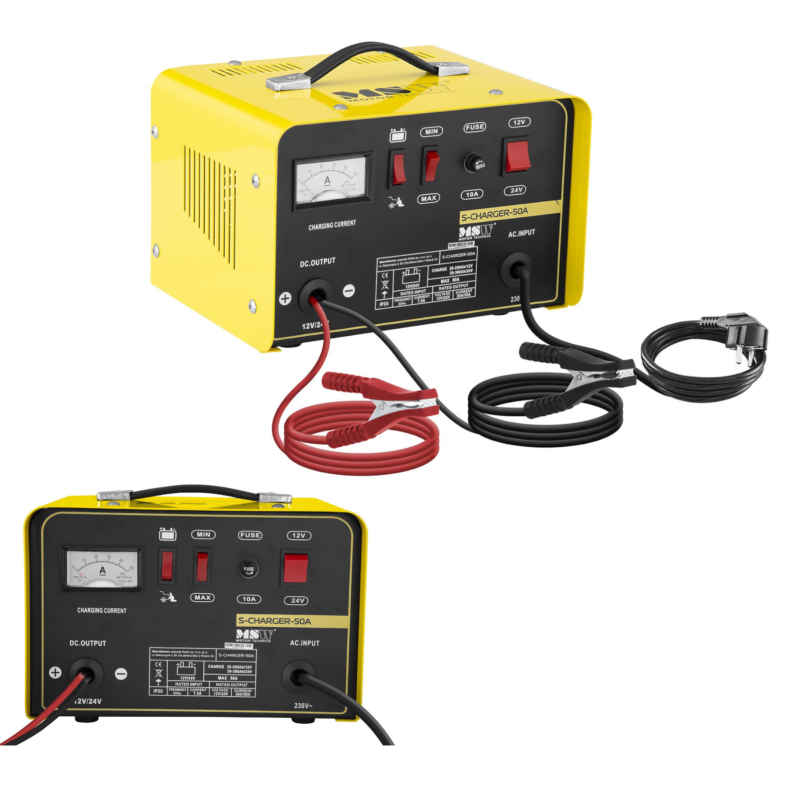 Msw , Autobatterie Ladegerät, Autobatterie Ladegerät 12V Kfz Pkw Ladegerät Batterie Starthilfe 12 24 V 20 30 A (30 A, 12V, 24V) - Bild 3