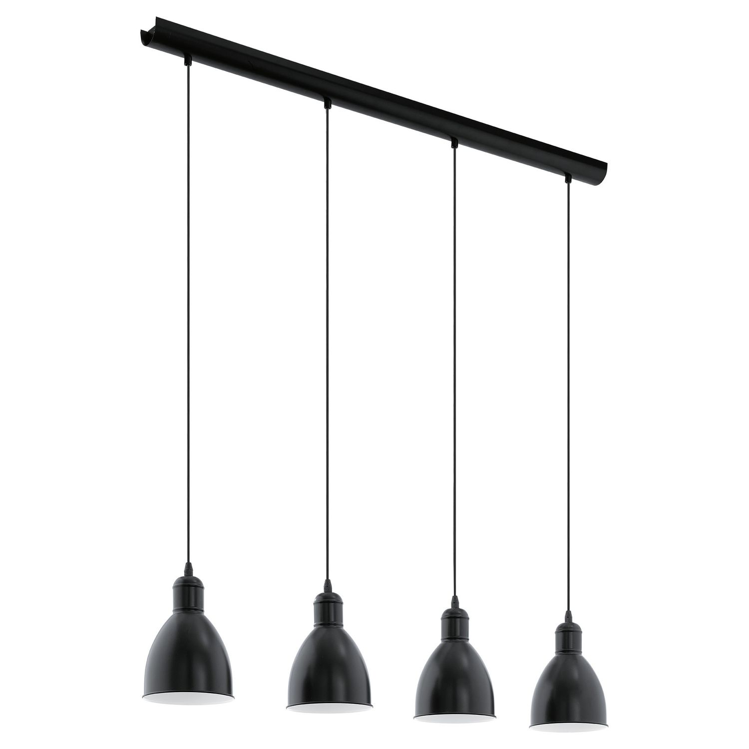 Eglo - Hängeleuchte 97,5x110 Cm Aus Schwarzem Metall Mit Vier Lichtpunkten Priddy