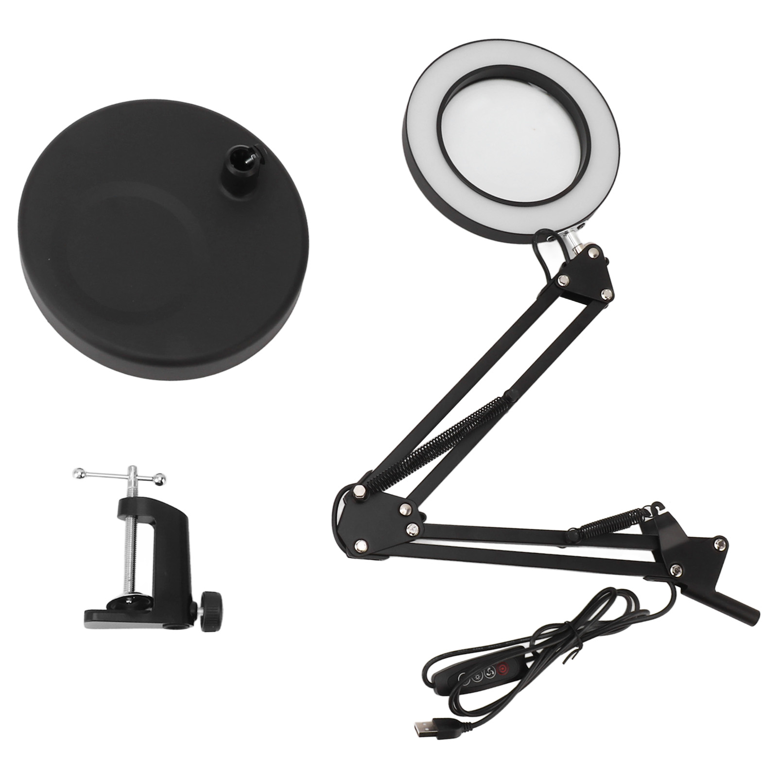 Lampe loupe 10x sur pied, éclairage LED 3 modes, gradation sans palier, bras rotatif 360°