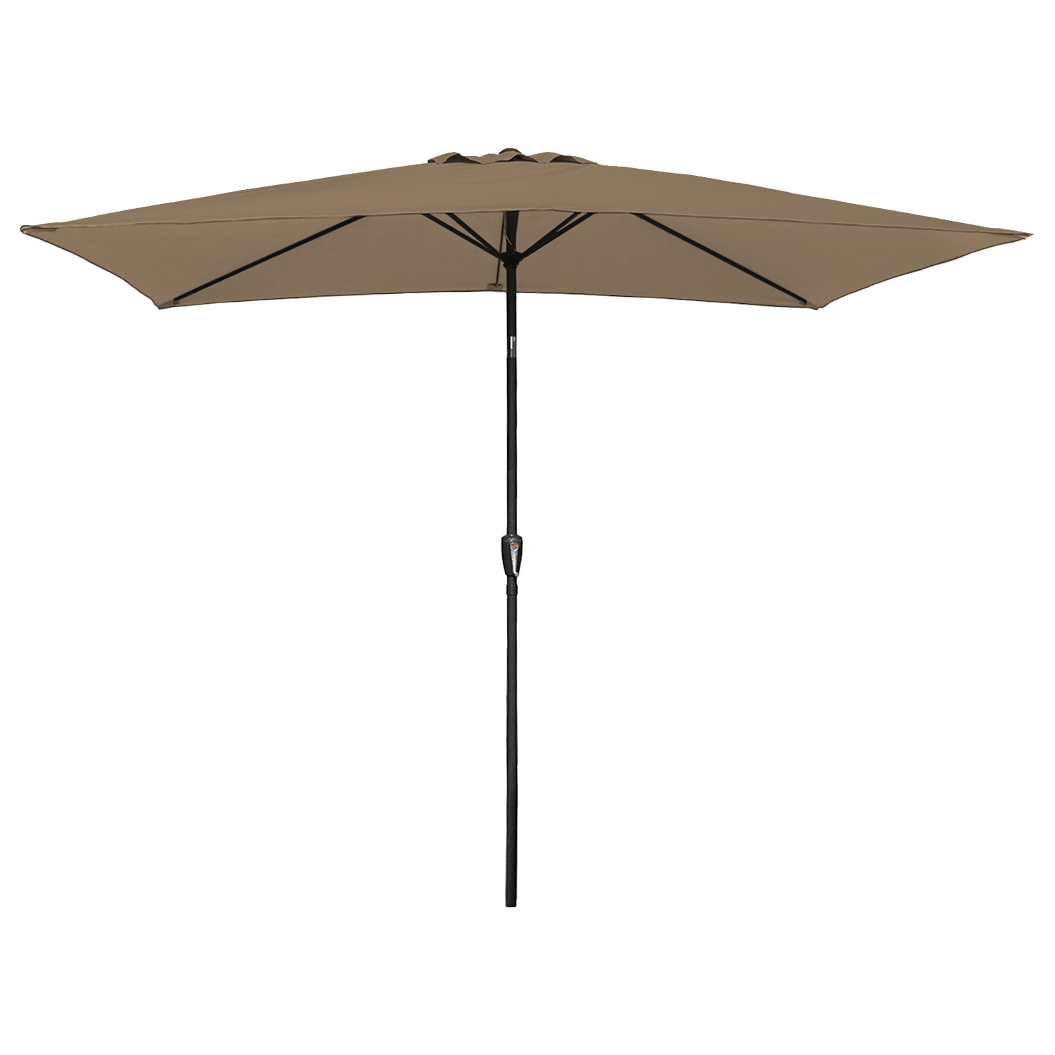 Happy Garden – Parasol Droit Rectangulaire 2x3m Taupe – Mât En
