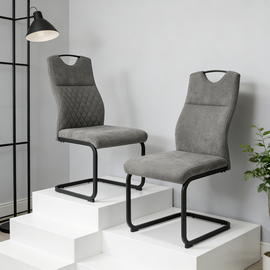 Ensemble De Chaises Flottantes Avec Dossier Haut Et Revêtement En Tissu