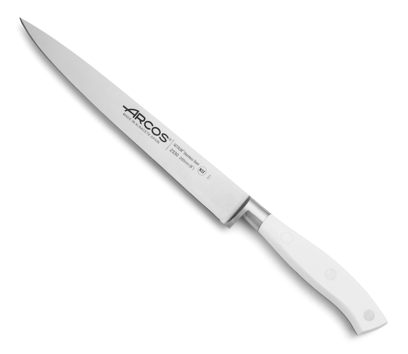 Arcos Weiß Filetiermesser Riviera Blanc 233024 Aus Nitrumstahl, Mit Mango Aus Polyoxymethylen Und 20 Cm Klinge Im Etui - Bild 3