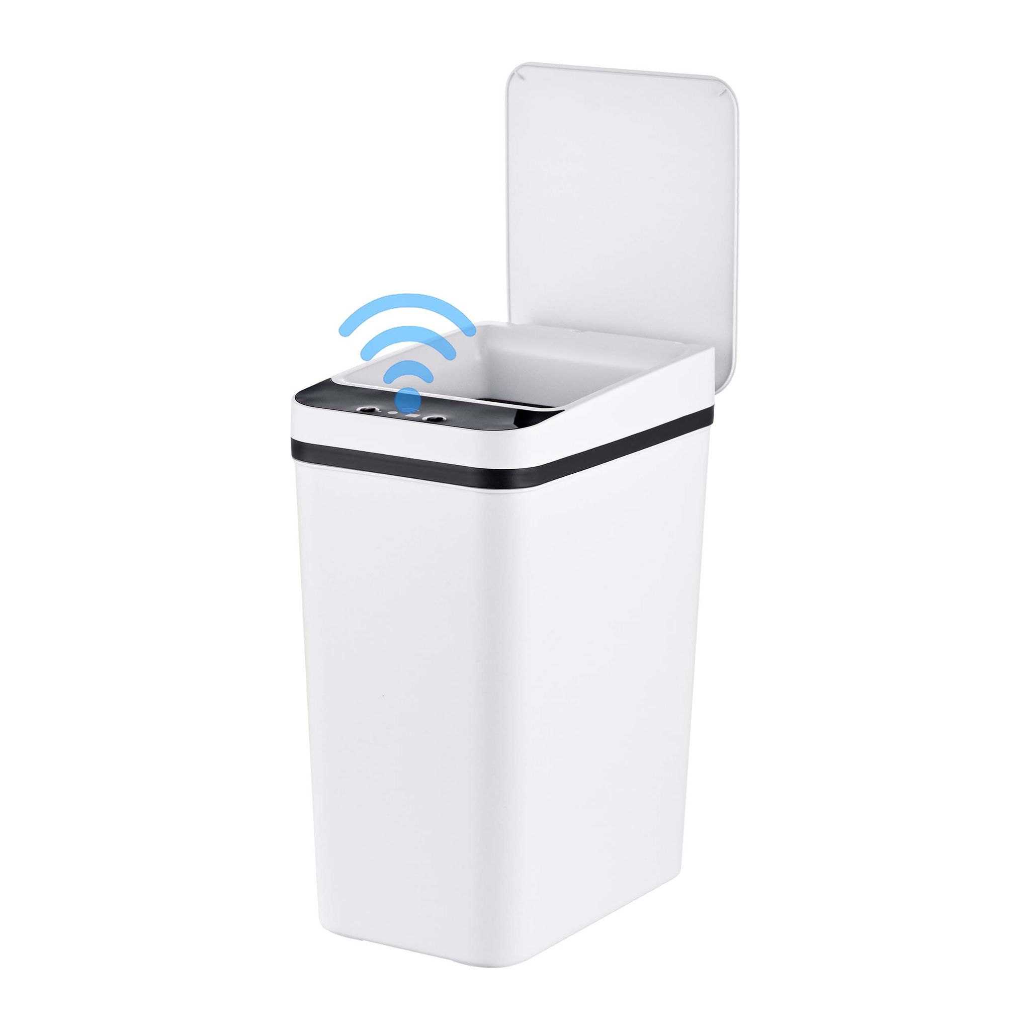 Relaxdays, Sensor Bin, 9 L Plastic, Soft-close, Kitchen, White