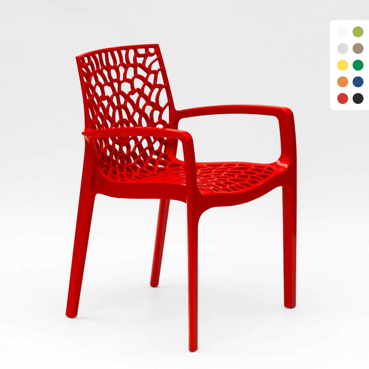 Grand Soleil – Chaise De Jardin Empilable En Polypropylène – Accoudoirs