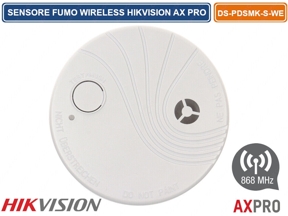 Hikvision - Ax Pro Rilevatore Di Fumo Fotoelettrico Wireless Ds-pdsmk-s-we