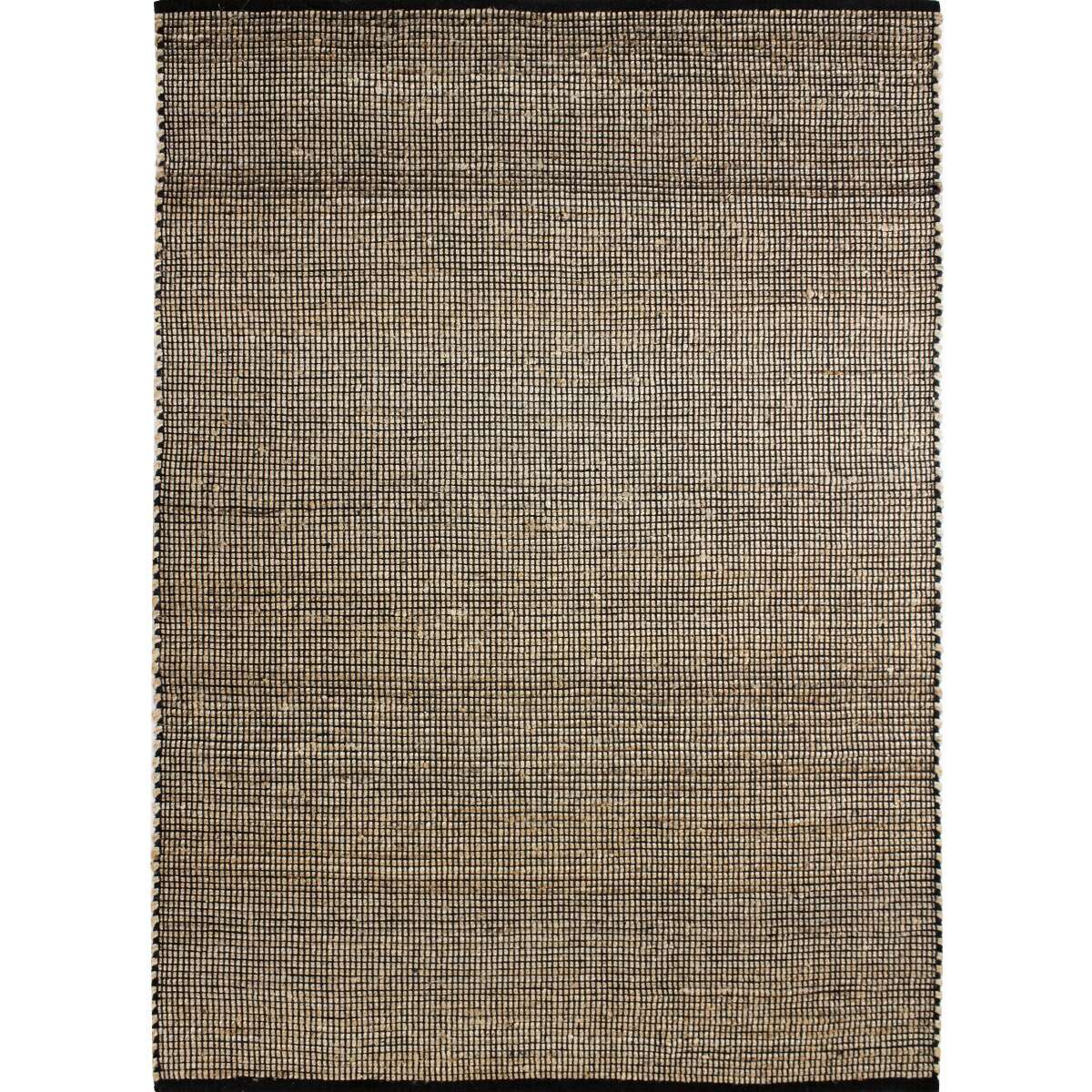 Thedecofactory - Jute Coton - Tapis Salon En Jute Tissé Et Coton Noir