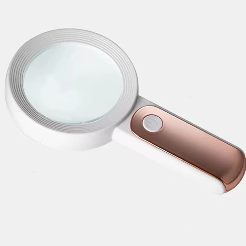 Loupe de poche lumineuse 6x à 18 LED, 3 modes d'éclairage, verre optique double couche