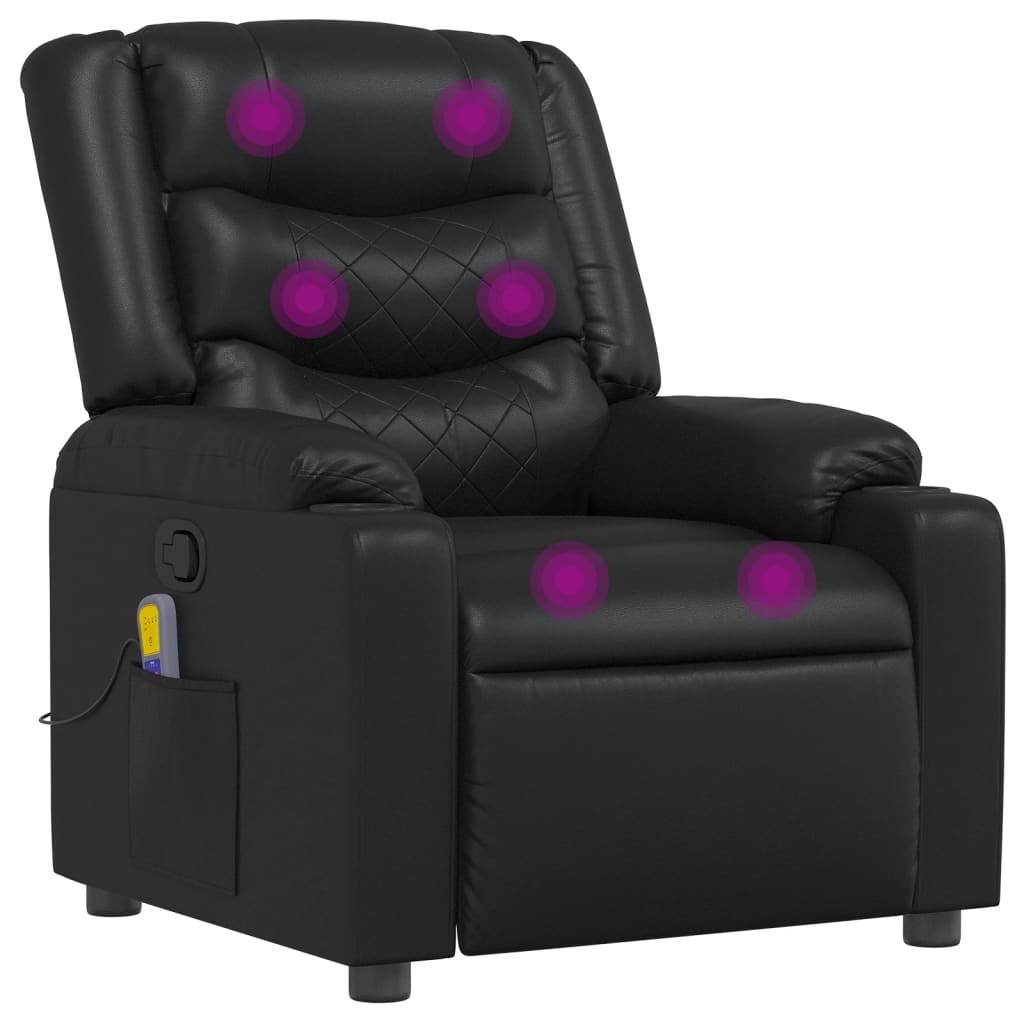 Vidaxl Schwarz Sessel, Pamonus (Manuelles Neigesystem Mit Massage-Funktion) - Bild 3