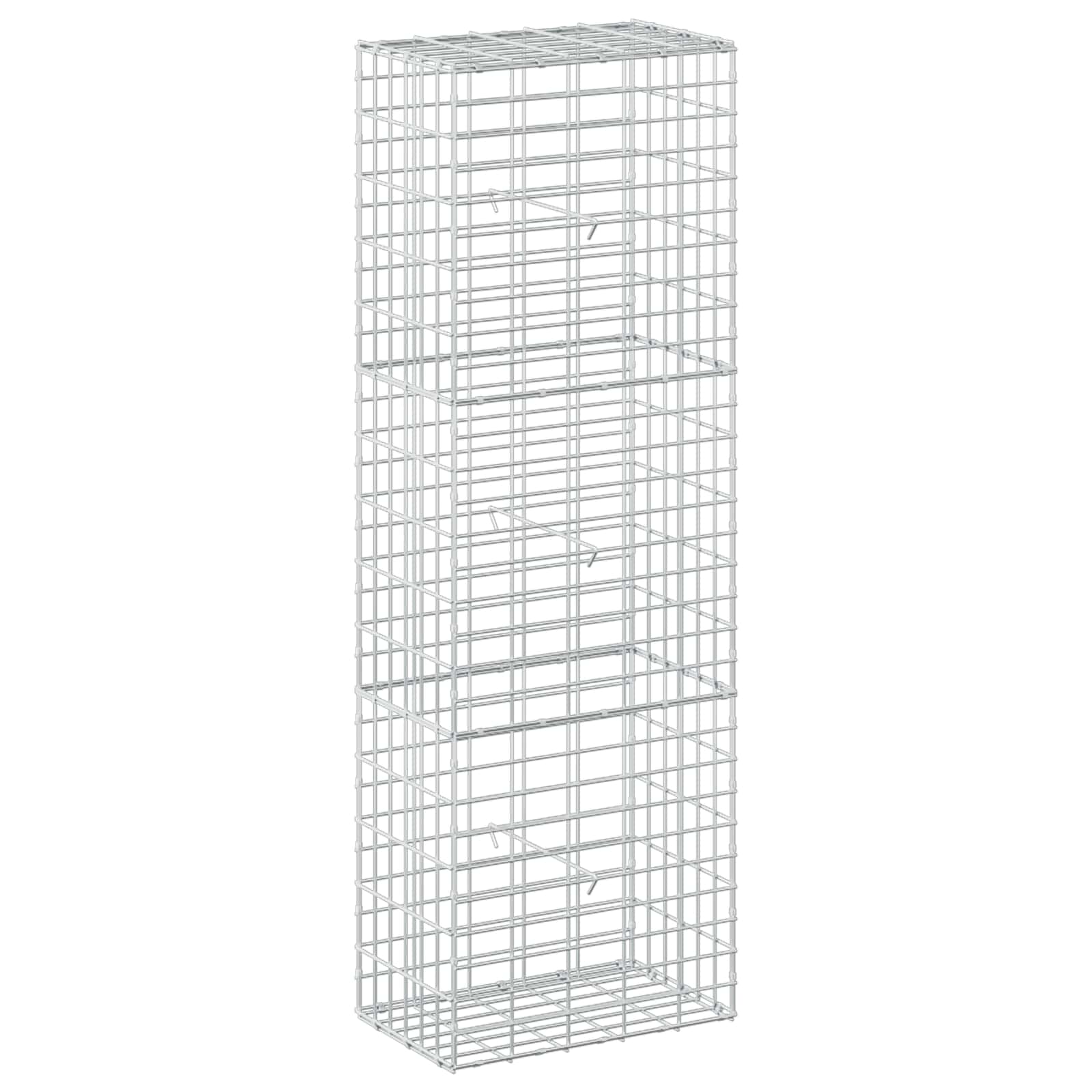 Vidaxl Versilbert Gabione Mit 5 Mm Draht Und 5X10 Cm Maschen 50X30x150 Cm