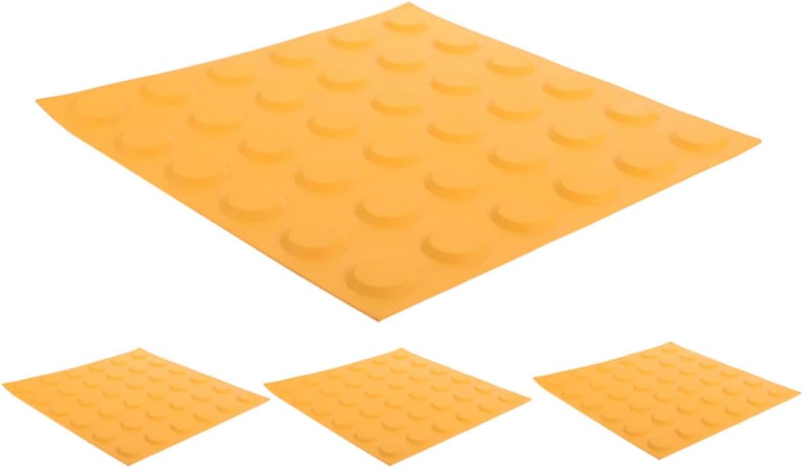 Dalle tactile PVC antidérapante jaune, 25 x 25 cm, lot de 4