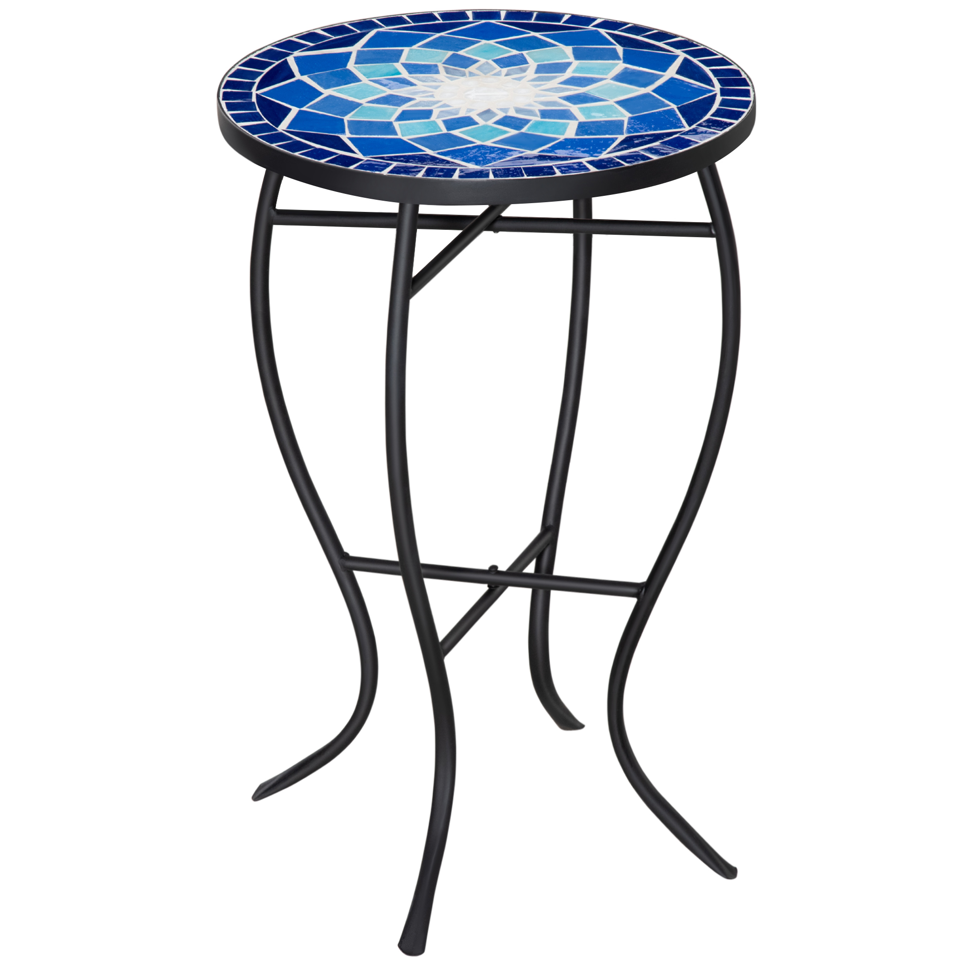 VONLUCE Table d'Appoint Ronde Mosaïque en Céramique 14" (35,5cm)