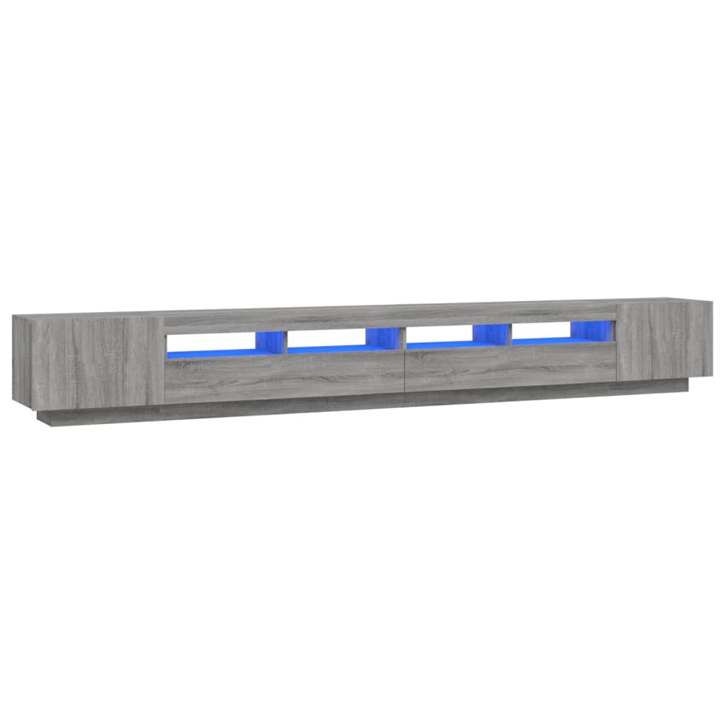 Vidaxl - 3-tlg. Tv-schrank-set Led-leuchten Grau Sonoma Holzwerkstoff
