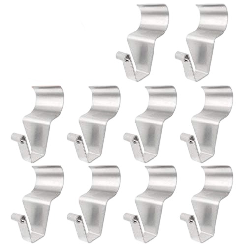 Crochets pour revêtement de vinyle en acier inoxydable, profil bas sans perçage, lot de 10