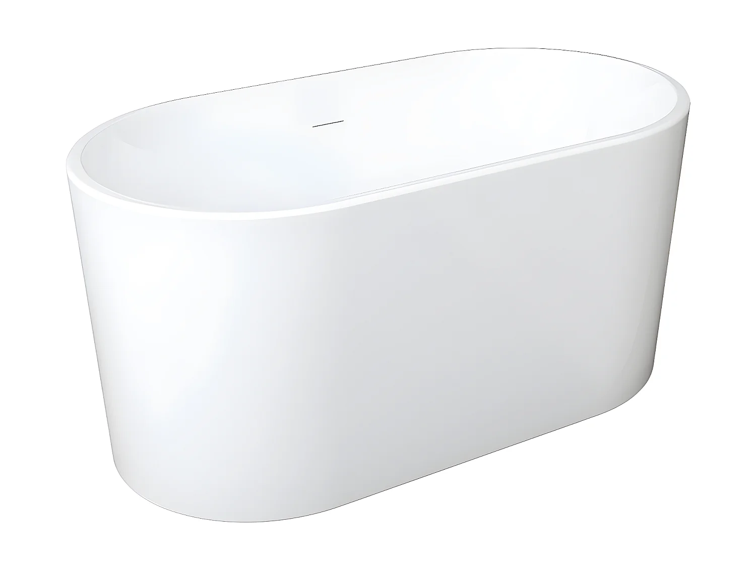 Freistehende ovale Badewanne 130 x 71 x 58 cm Acryl Weiß 180 L APOGON