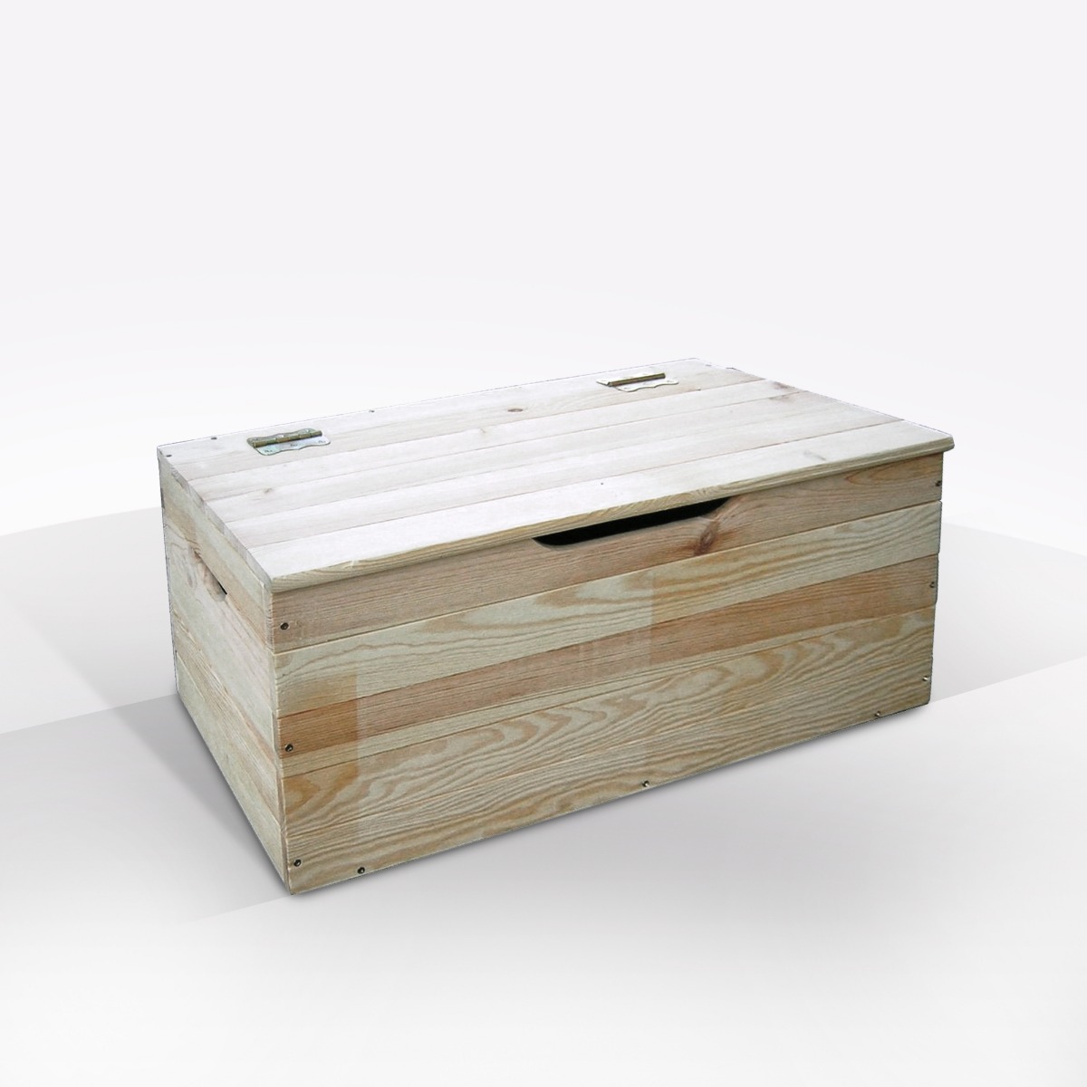 Cassapanca Contenitore Cm 73x35 H. 33 In Legno Massello Naturale